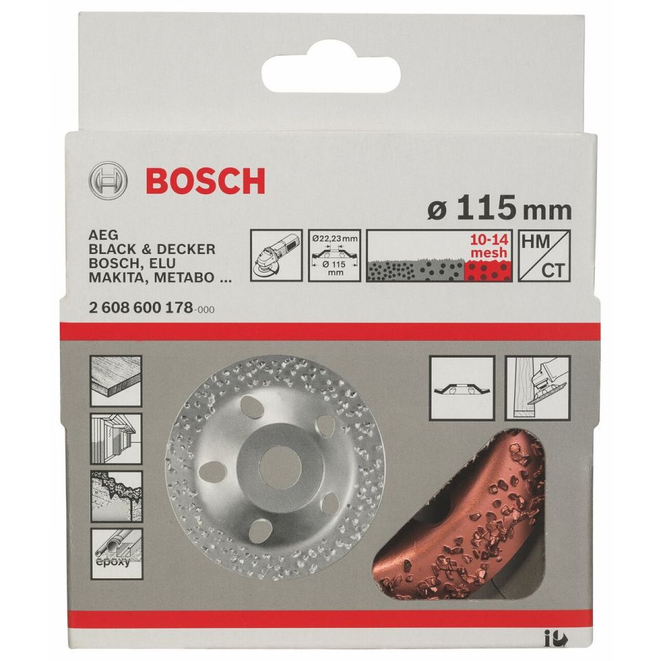 VASO/COPA DE DESBASTE BOSCH 115MM GR 34-40 600180