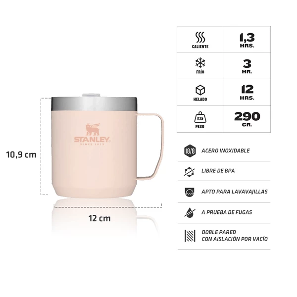 TAZA STANLEY CAMP MUG 354ML ROSA