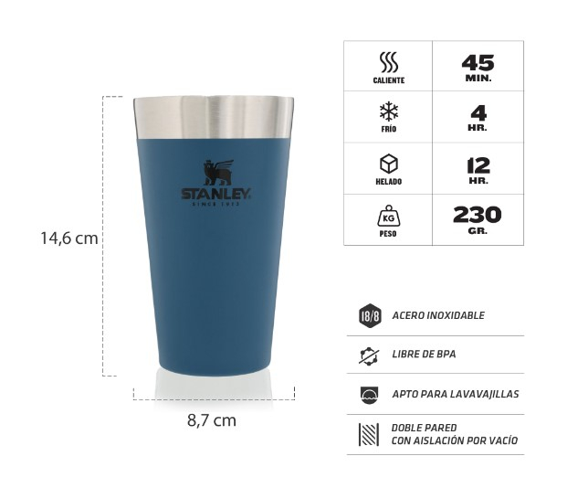 VASO STANLEY PINTA 437ML AZUL LAGOON