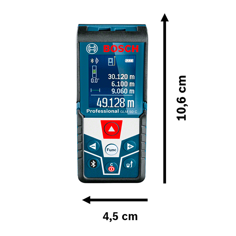 MEDIDOR DE DISTANCIA LASER BOSCH 50 METROS GLM 50 C 072 C