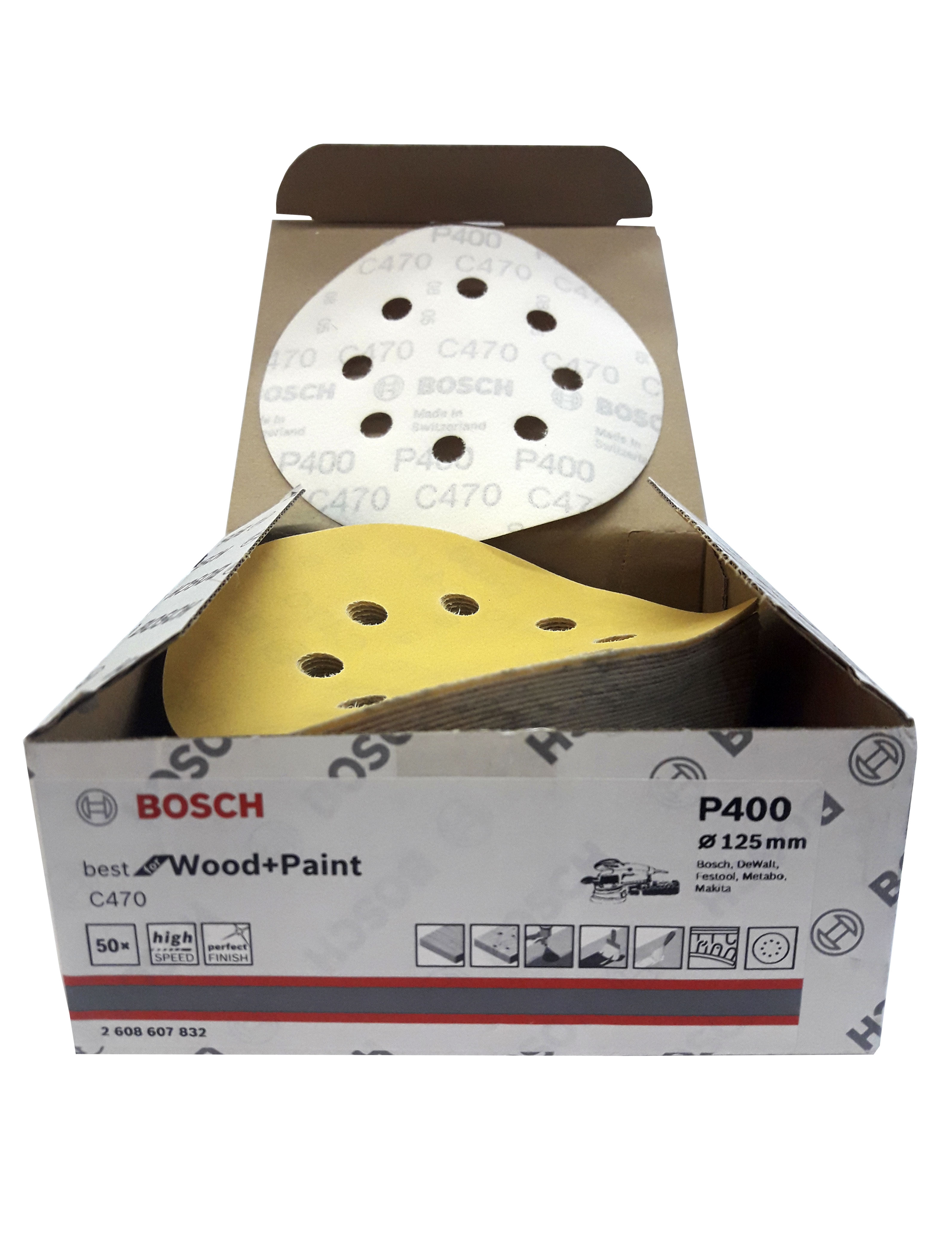 DISCO DE LIJA BOSCH 125MM GR400 X UN WOOD 607832