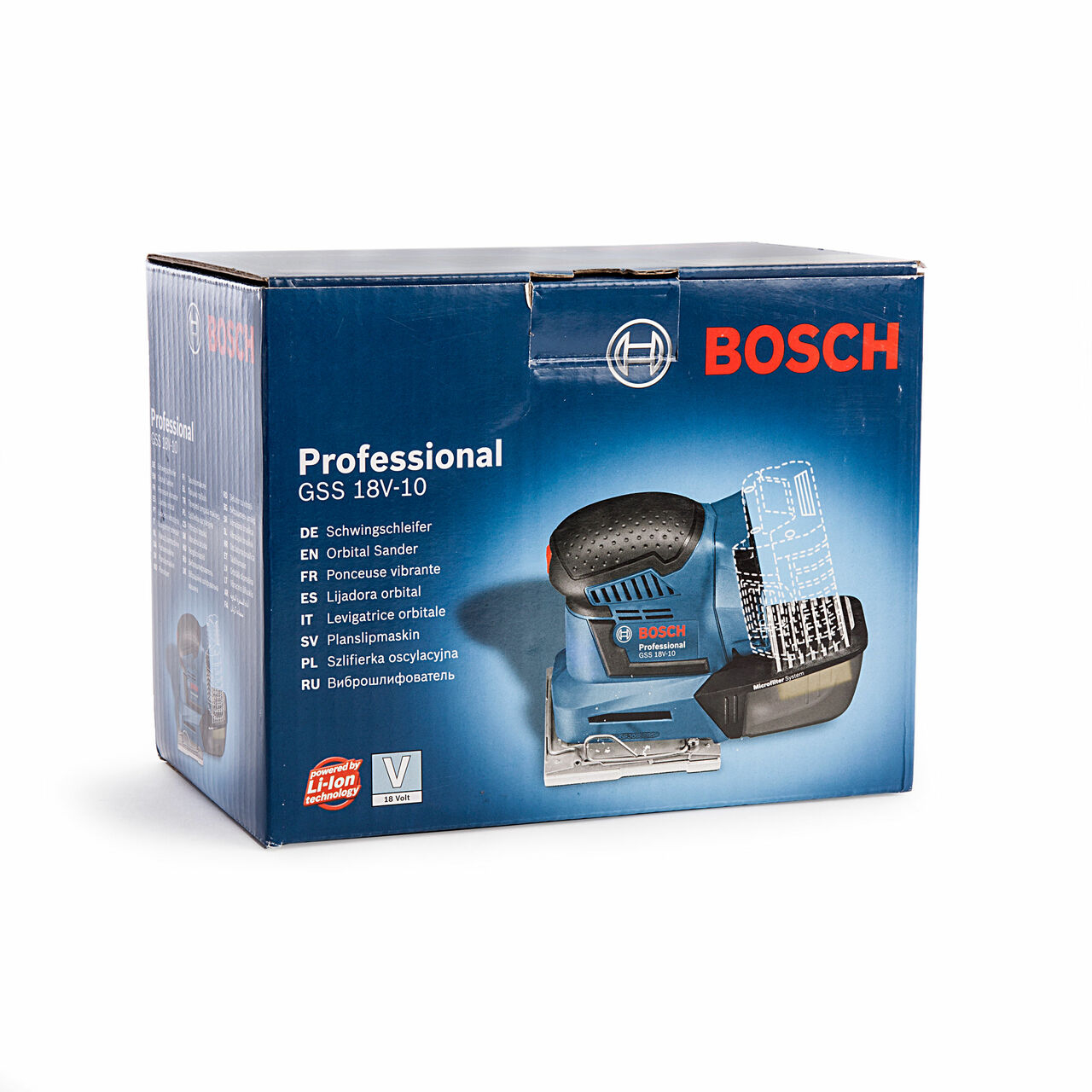 LIJADORA ORBITAL BOSCH GSS 18 V-10 LI S/BAT-CARG