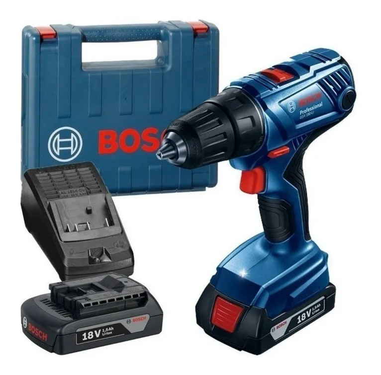 TALADRO ATORNILLADOR BOSCH GSR 180-LI + TALADRO DE JUGUETE + SET DE BOLSILLO